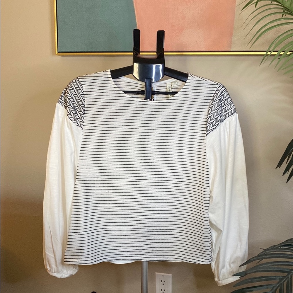 Versona Black and White Striped Top